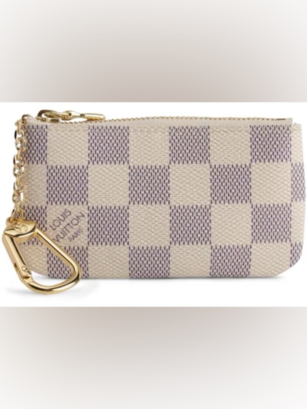 Louis Vuitton Damier Azur Key Pouch with Gold Hardware